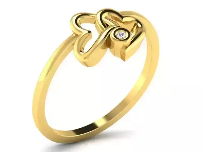Heart Shaped Gold Ring With Diamond