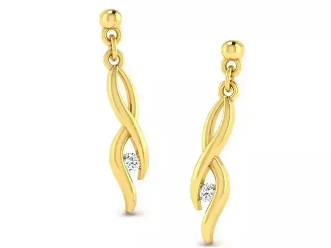Gold Drop Earrings With Diamonds 7