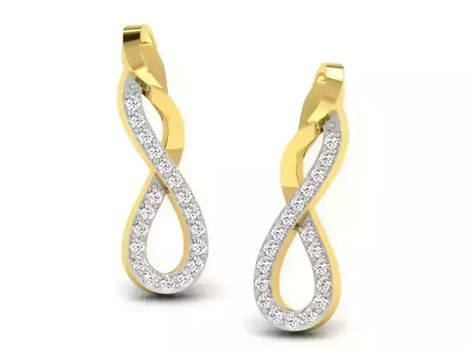 Spiral Gold Earrings With Diamonds 1