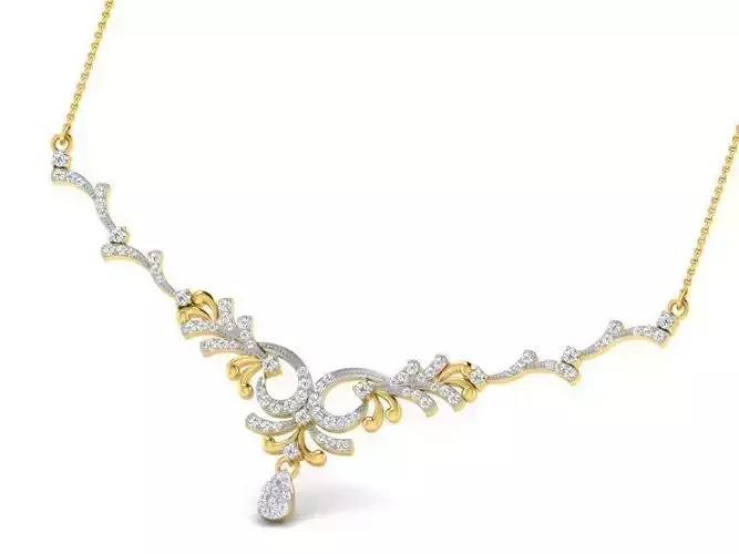 Gold Necklace With Diamonds 39 3D print model