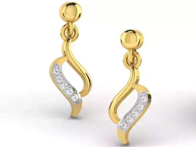 Gold Drop Earrings With Diamonds 8