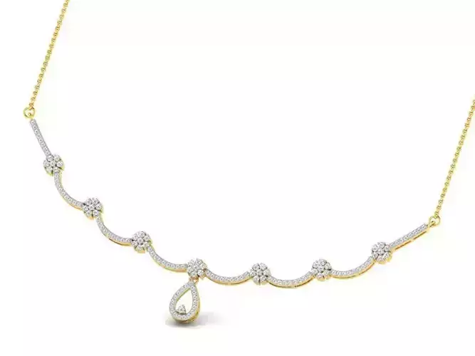 Gold Necklace With Diamonds 41 3D print model