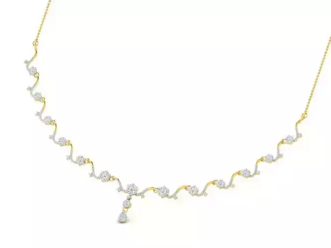 Gold Necklace With Diamonds 43 3D print model