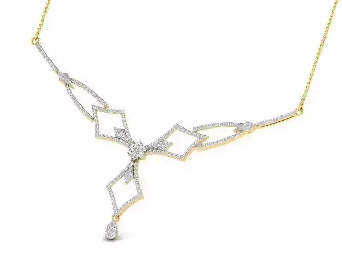 Gold Necklace With Diamonds 44