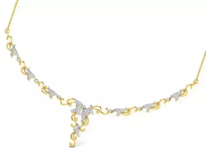 Gold Necklace With Diamonds 46 3D print model