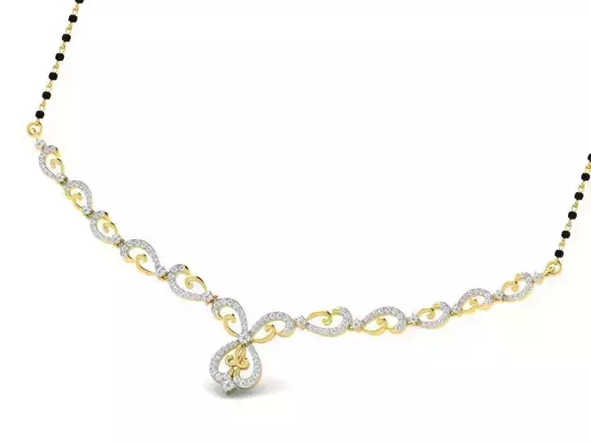 Gold Necklace With Diamonds 47 3D print model