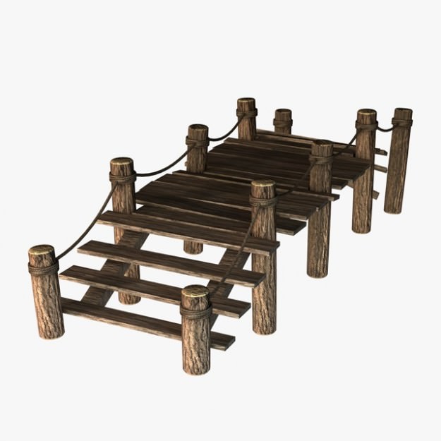 Broken Old Pier 3D model_3