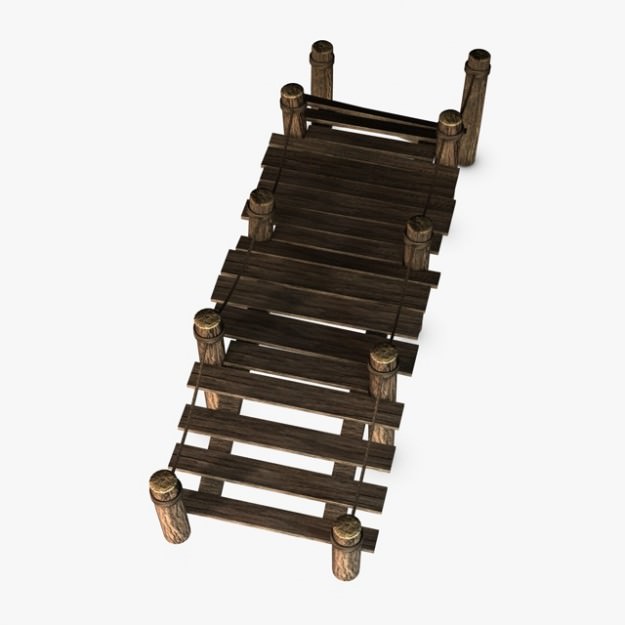 Broken Old Pier 3D model_4