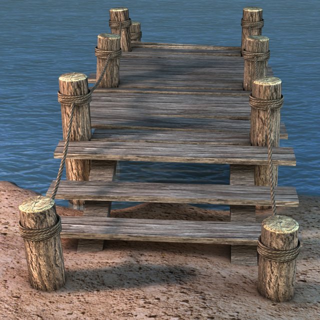Broken Old Pier 3D model_14