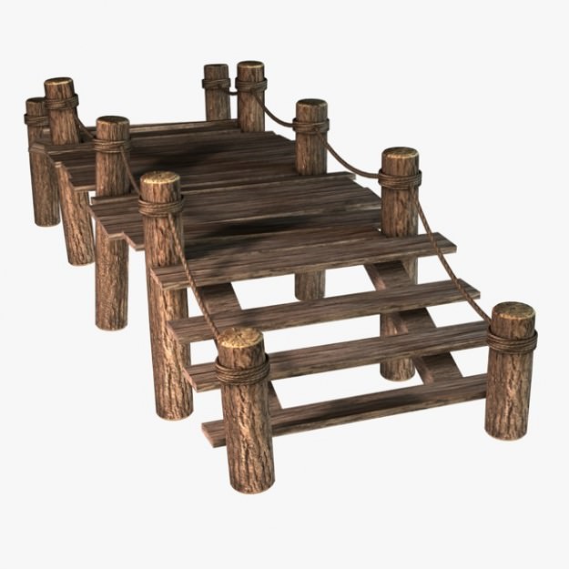 Broken Old Pier 3D model_13