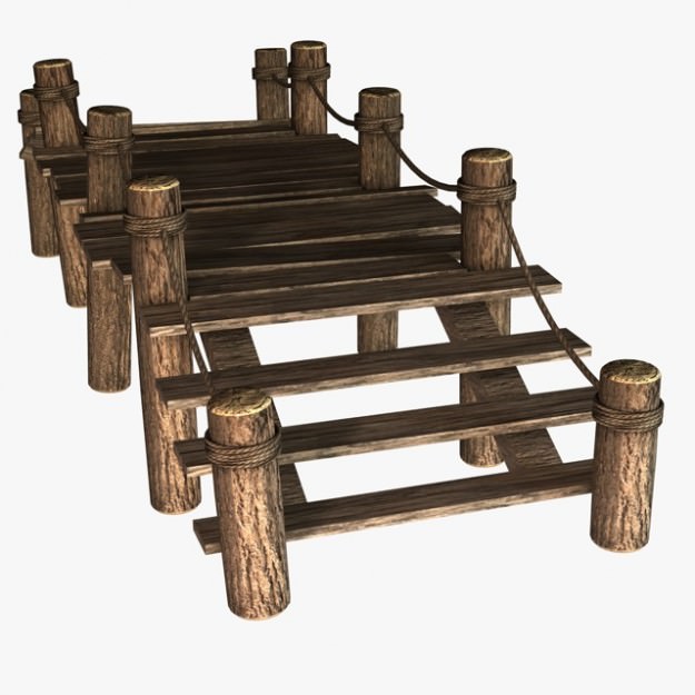 Broken Old Pier 3D model_1