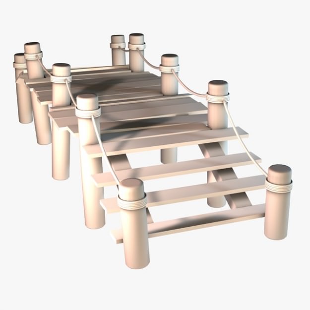 Broken Old Pier 3D model_12