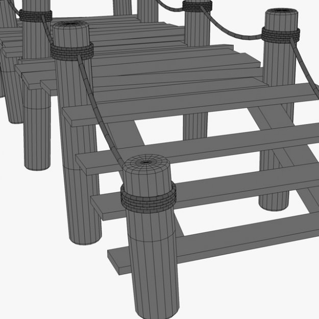 Broken Old Pier 3D model_11