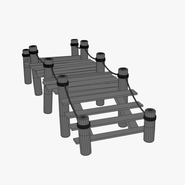 Broken Old Pier 3D model_10