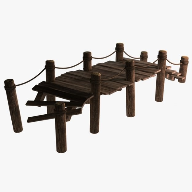 Broken Old Pier 3D model_5