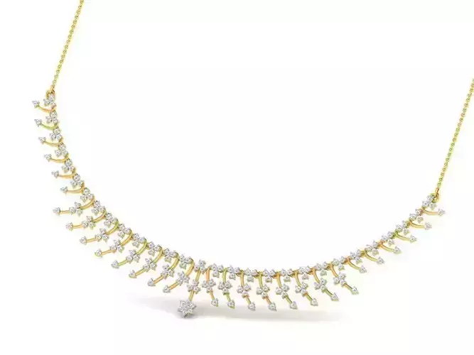 Gold Necklace With Diamonds 49 3D print model