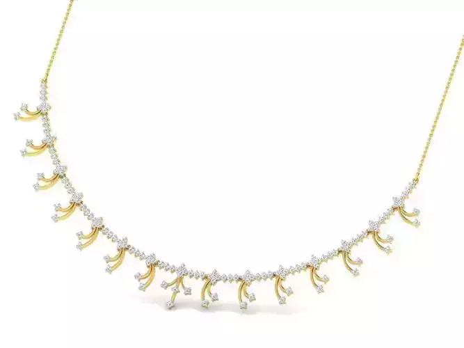 Gold Necklace With Diamonds 51 3D print model