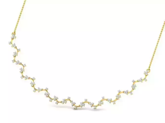 Gold Necklace With Diamonds 54 3D print model