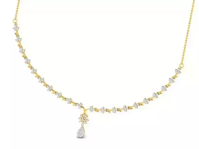 Gold Necklace With Diamonds 55