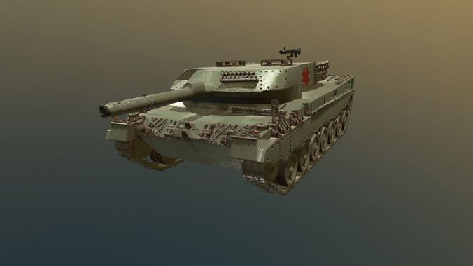 Leopard 2 tiger tank Low-poly 3D model