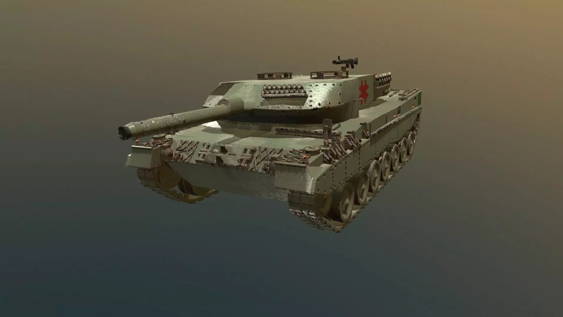 Leopard 2 tiger tank Low-poly 3D model_0