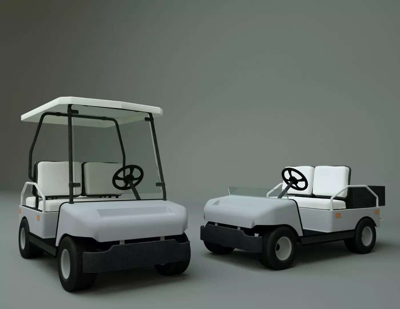 Golf Cart Low-poly 3D model_0