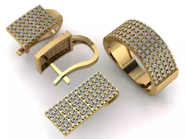 Mini set with 5 rows of stones 3D print model
