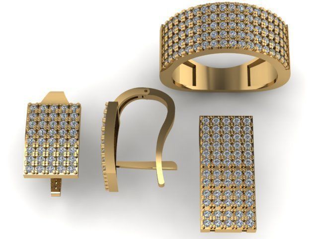 Mini set with 5 rows of stones 3D print model_1