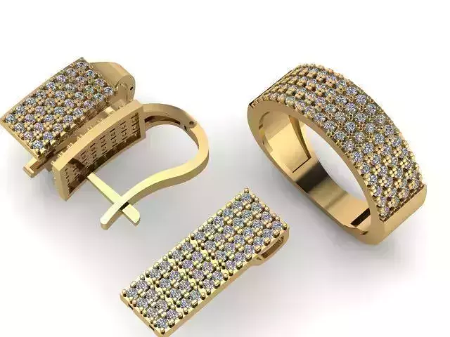 Mini set with 4 rows of stones 3D print model