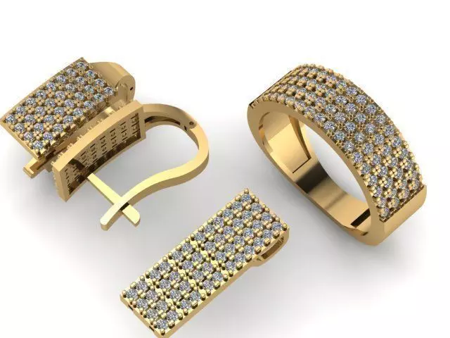 Mini set with 4 rows of stones 3D print model_0