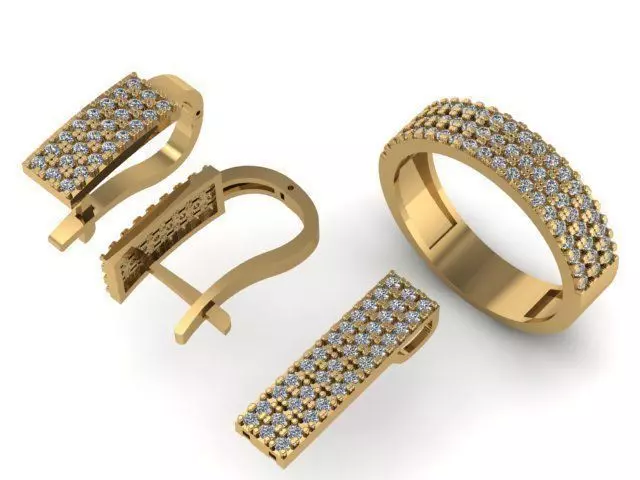 Mini set with 3 rows of stones 3D print model_0