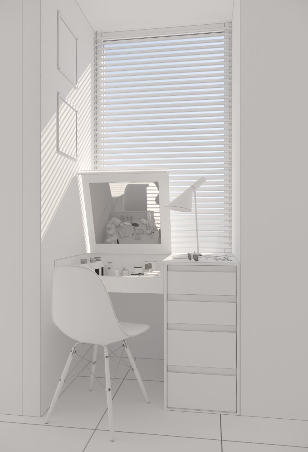 Bedroom vanity furniture  3D model_1
