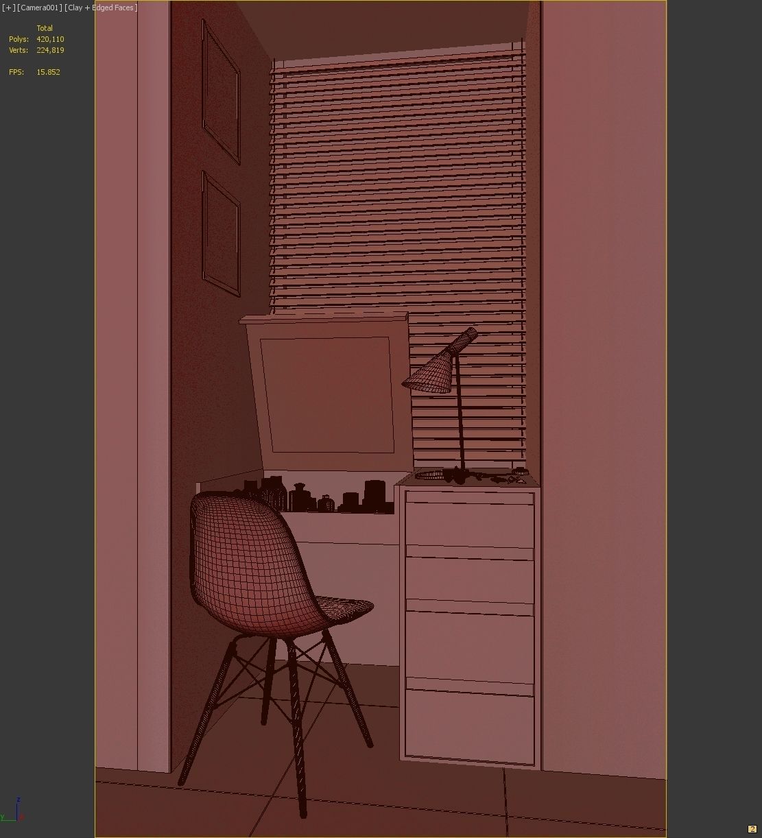 Bedroom vanity furniture  3D model_2