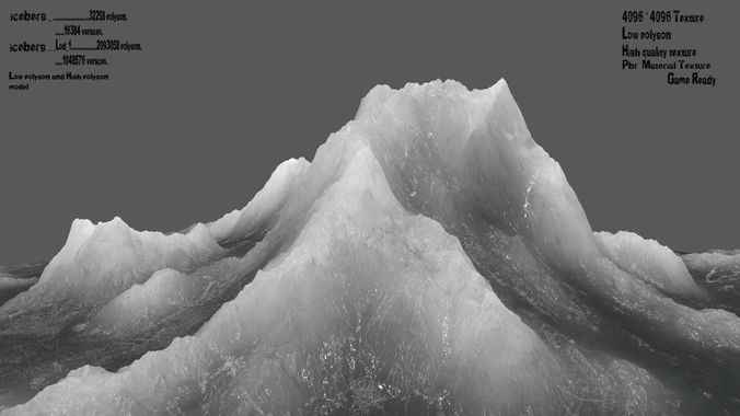 ice 2 mountain with snow Low-poly 3D model