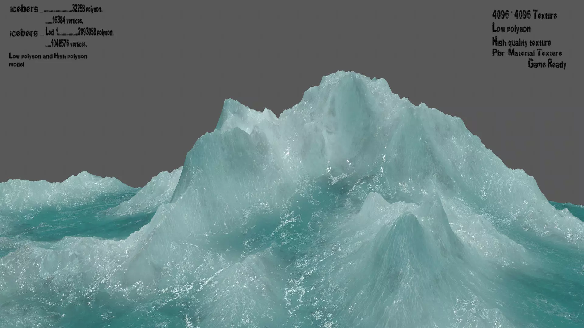 ice 3 iceberg Low-poly 3D model_0