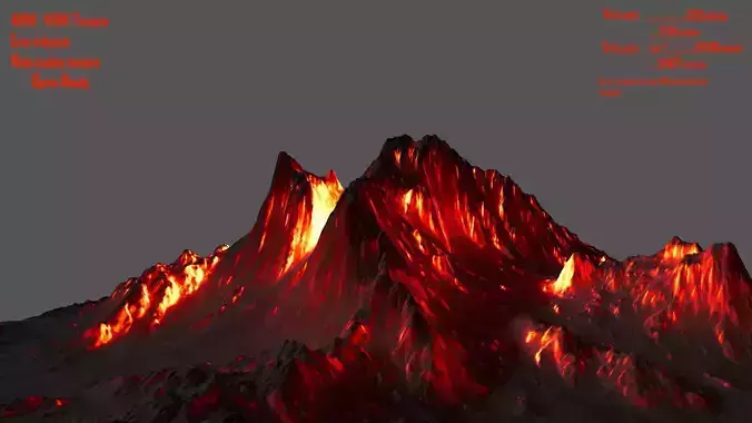 volcano mountain with fire