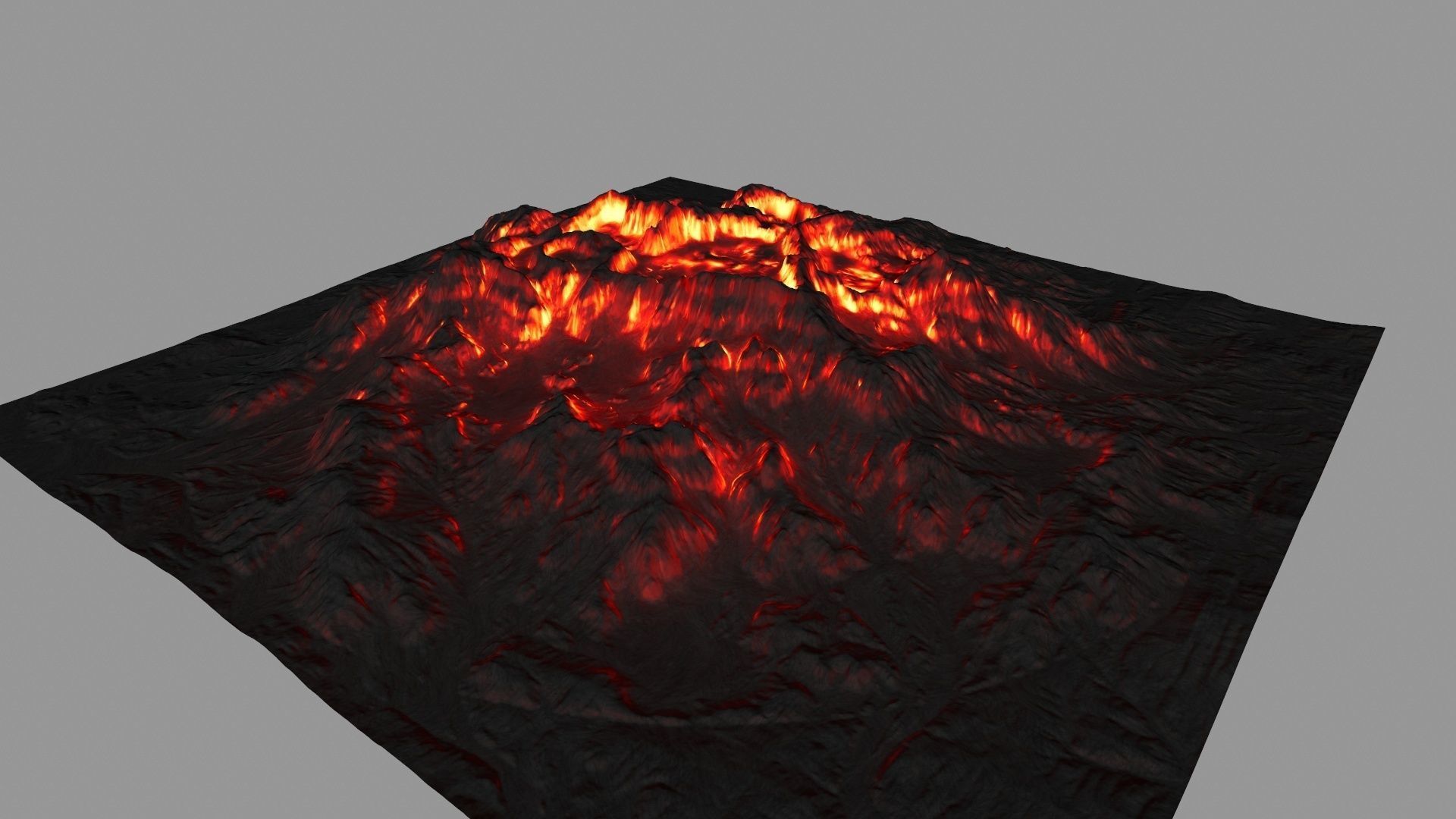 volcano with flames Low-poly 3D model_6