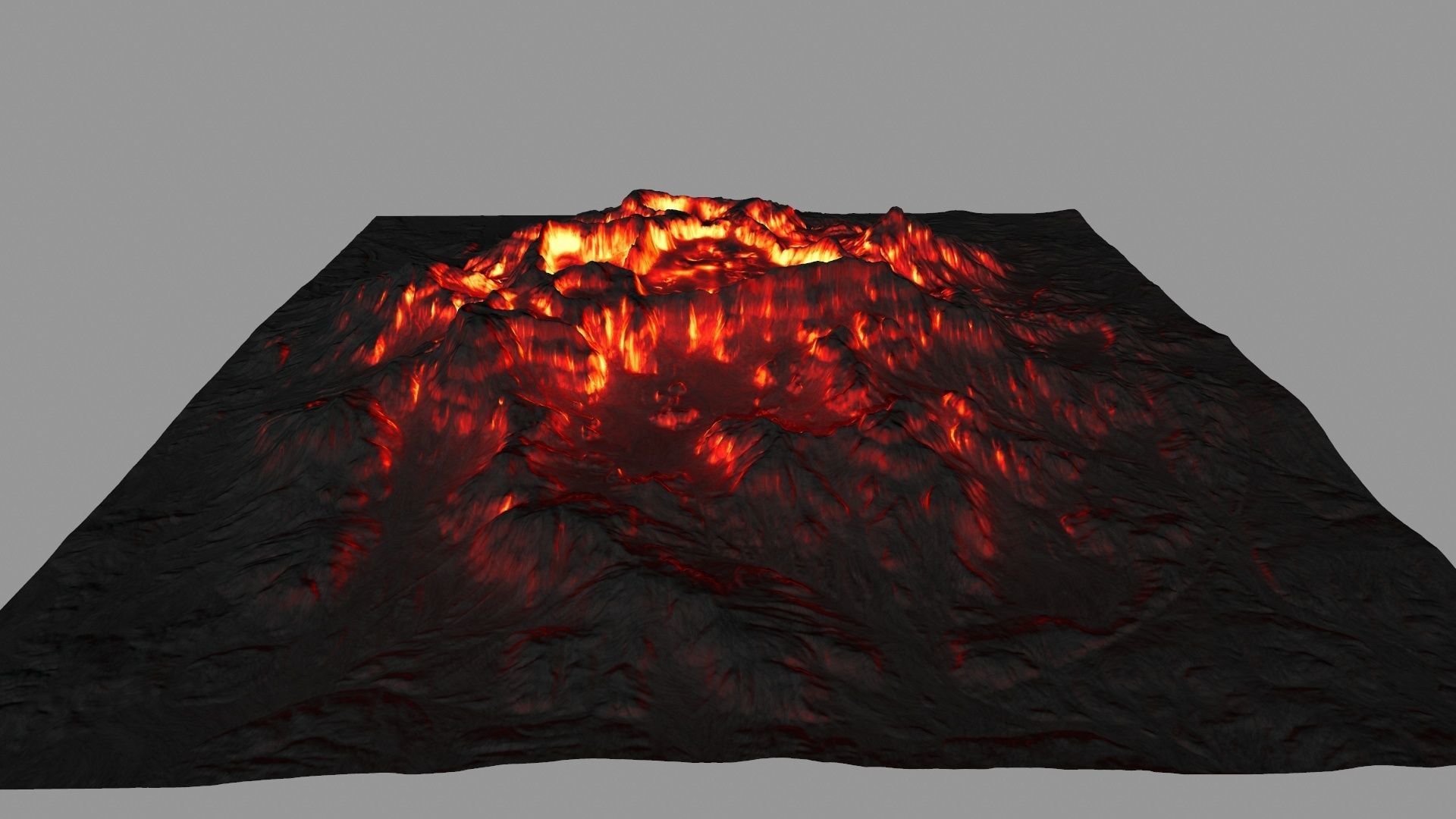 volcano with flames Low-poly 3D model_13