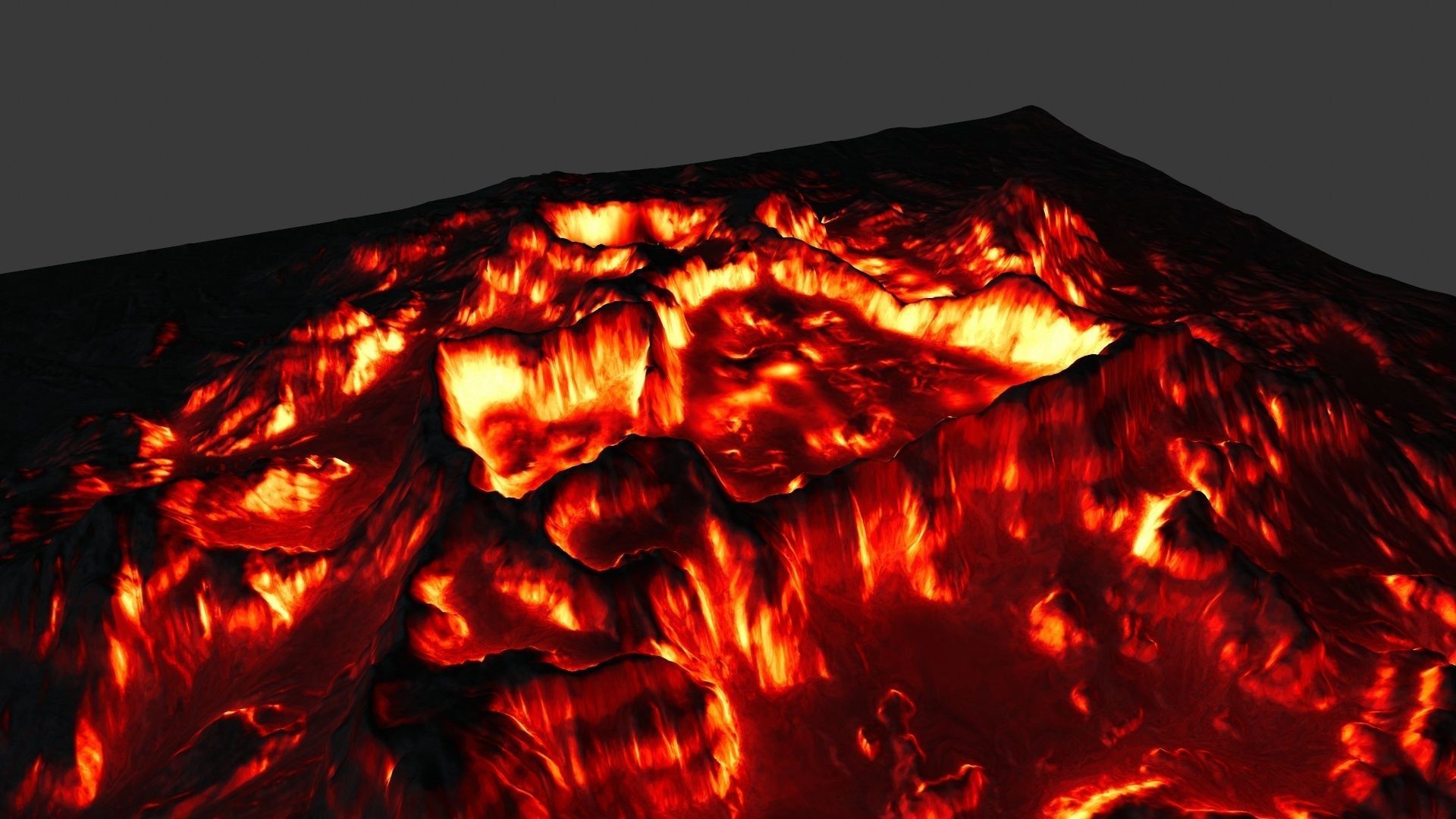 volcano with flames Low-poly 3D model_14