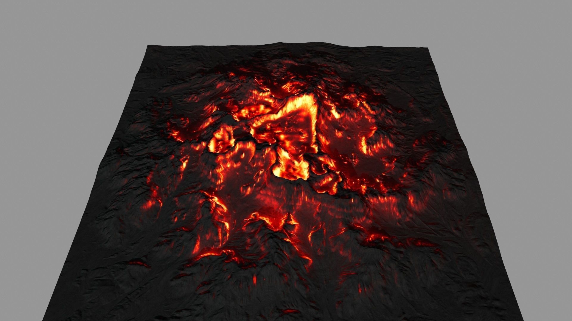 volcano with flames Low-poly 3D model_9