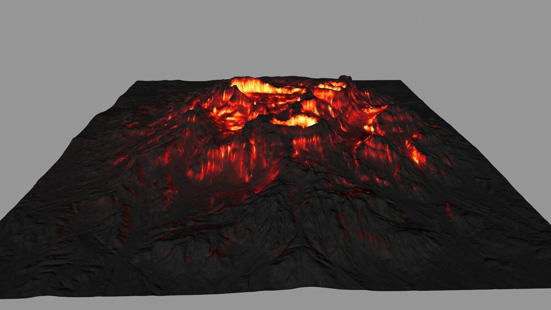 volcano with flames Low-poly 3D model_5