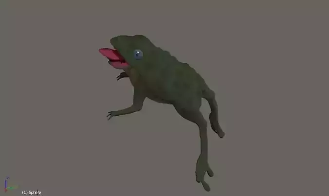 frog jumping Low-poly 3D model