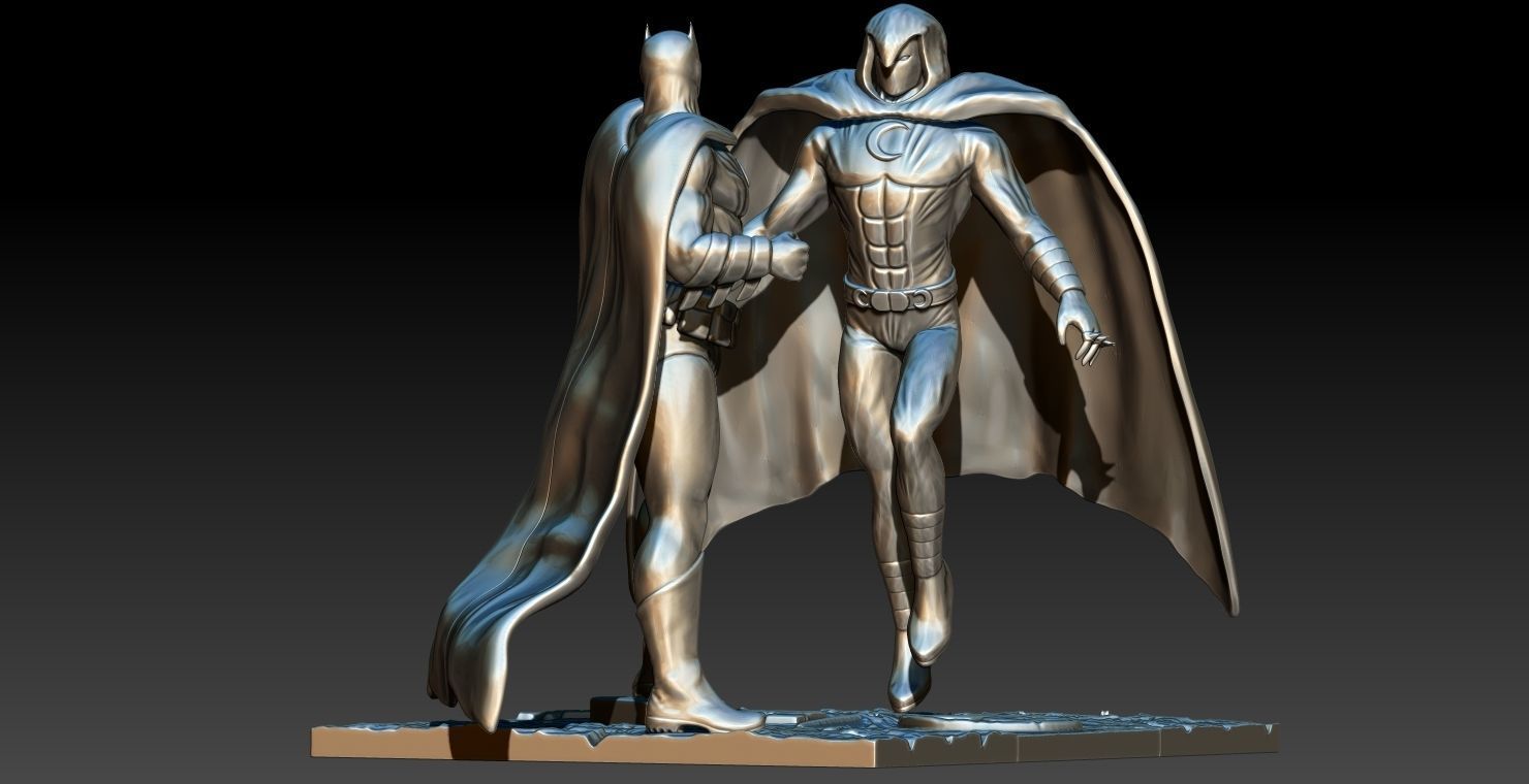 Batman VS Moon Knight comics 3d print 20cm 3D print model_4