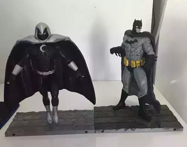 Batman VS Moon Knight comics 3d print 20cm 3D print model