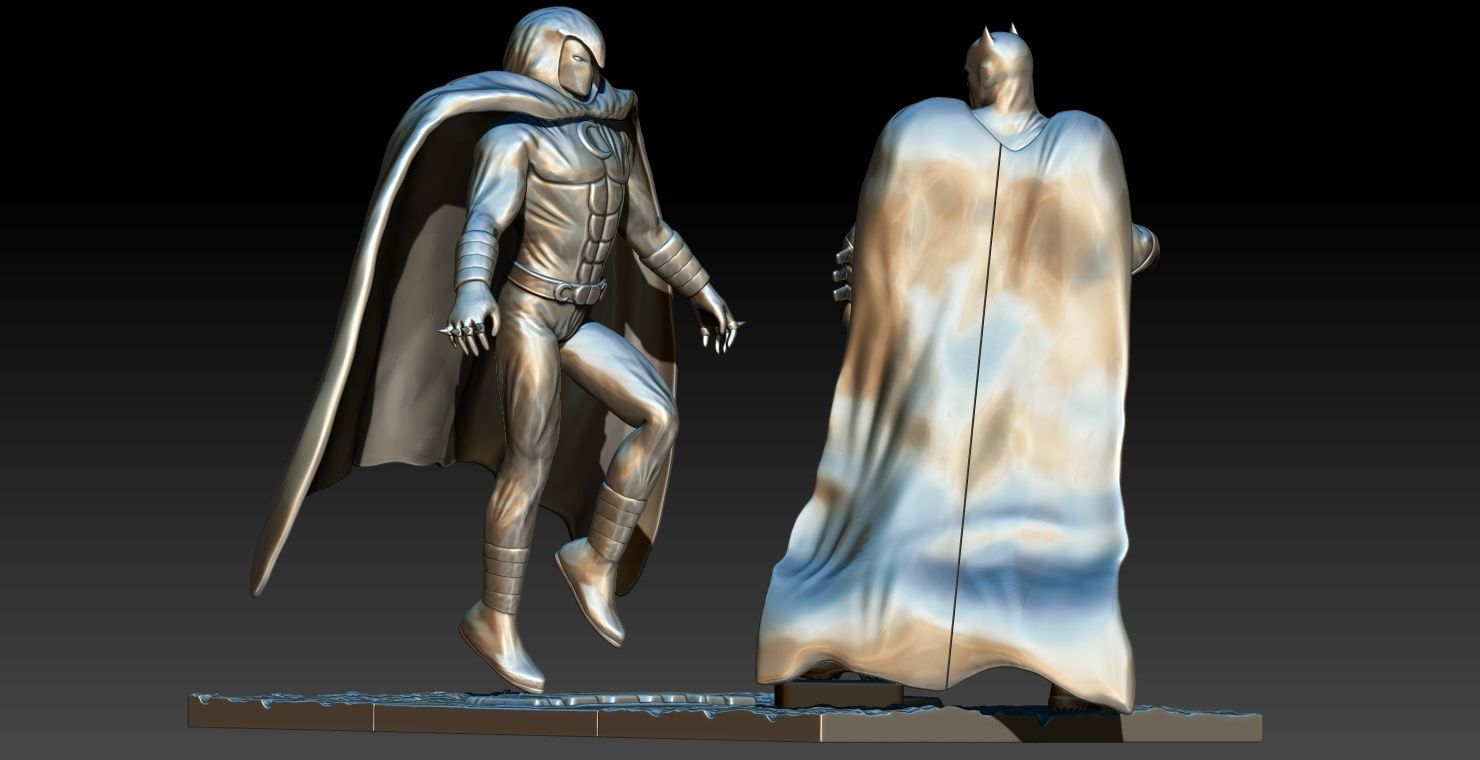 Batman VS Moon Knight comics 3d print 20cm 3D print model_6