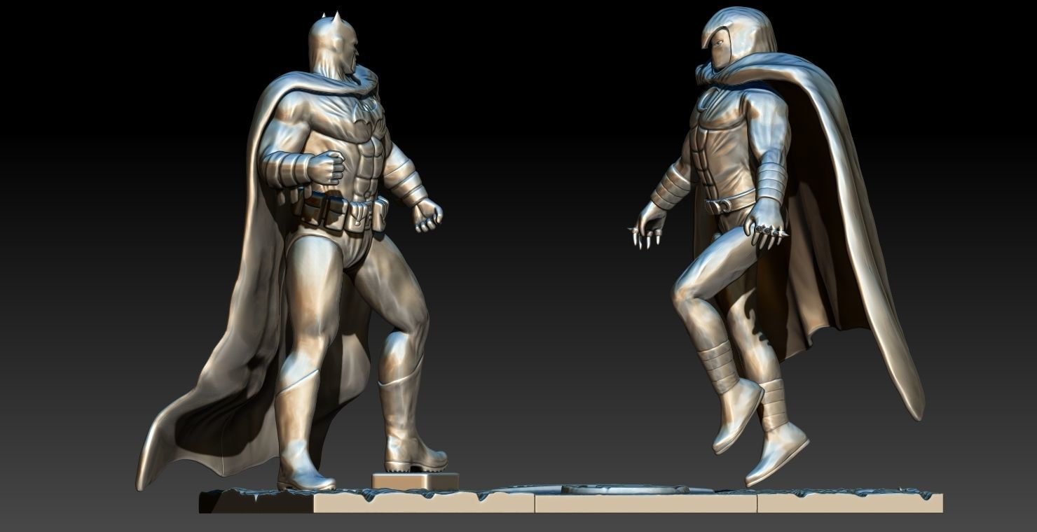Batman VS Moon Knight comics 3d print 20cm 3D print model_1