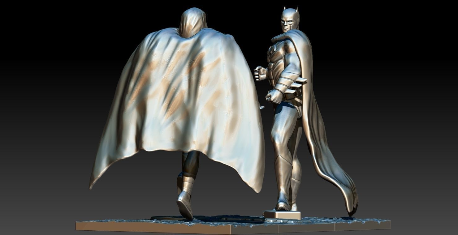 Batman VS Moon Knight comics 3d print 20cm 3D print model_5