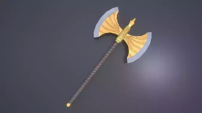 Two sided axe weapon VR AR low-poly 3D model