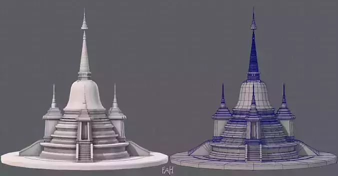 Pagoda V02 Low-poly 3D model
