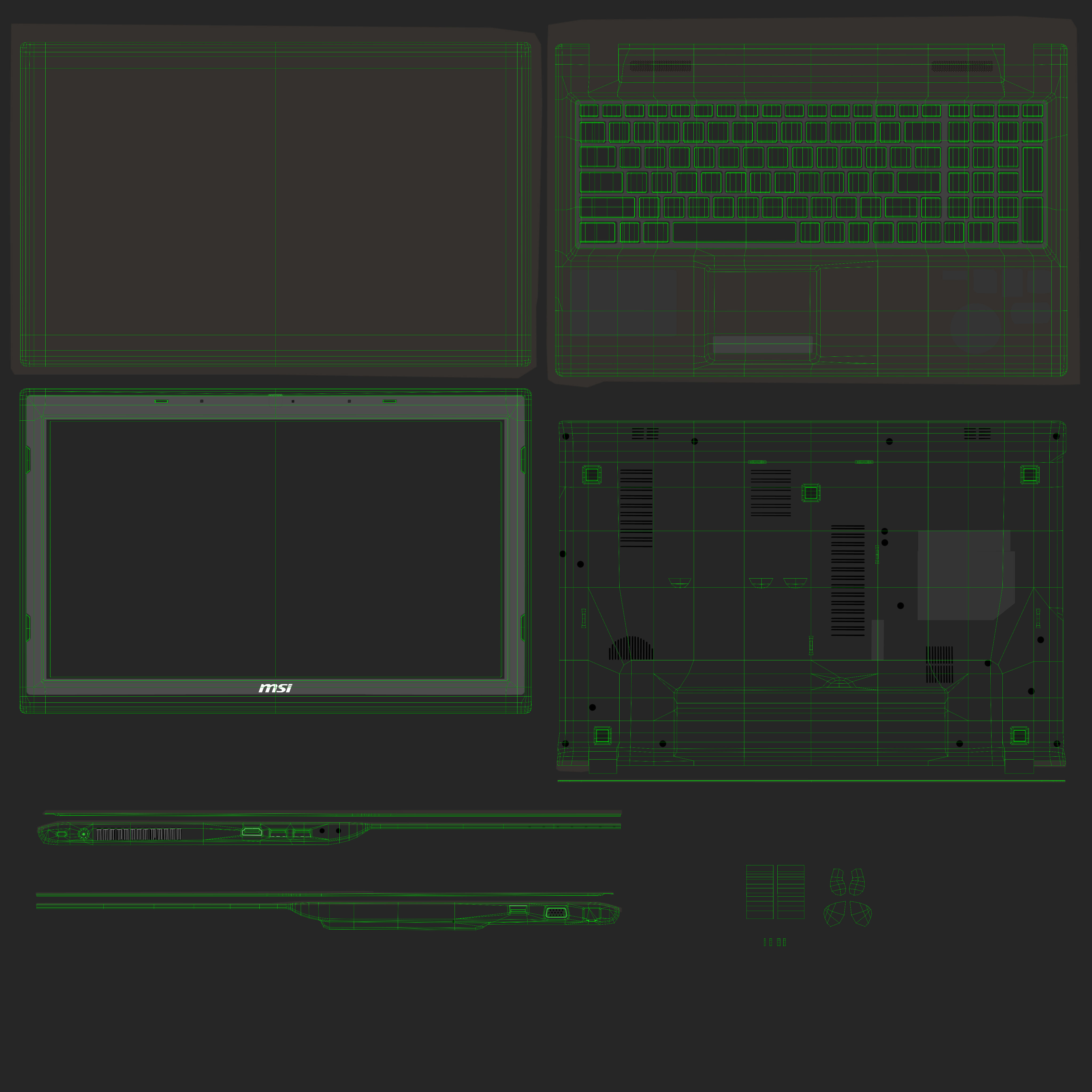 MSI CX61 2PC laptop Low-poly 3D model_16